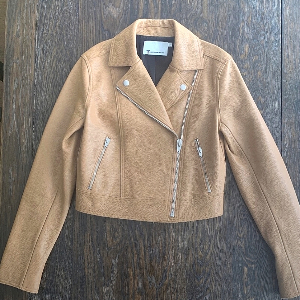 T by Alexander Wang Cropped Leather Jacket